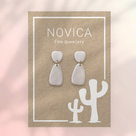 Weiße Tinte auf der Kraft-Kaktus-Ohrensichtkarte Visitenkarte