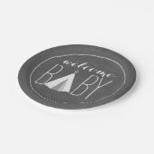 Weiße Tipi-Baby-Dusche - Kreide inspiriert Pappteller (Schrägansicht)