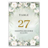 Weiße Tischnummer und weiße Wasserfarbe (Vorderseite)