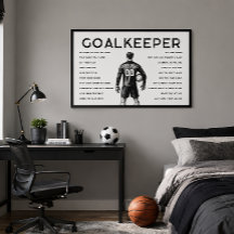 Weiße Torwart-Fußball-Motivationswandkunst