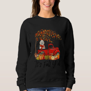Weiße Toy Poodle Es ist Herbst Leute Kürbis Herbst Sweatshirt