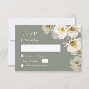 Weiße transparente Blumen RSVP-Karte RSVP Karte