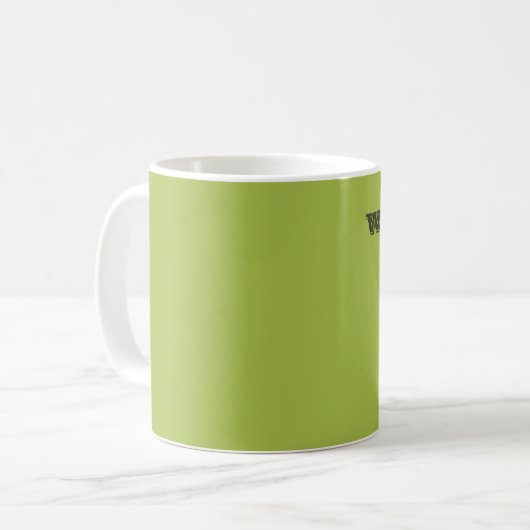 Weiße Traube Grüne Frühlingssaison solide Farbe Kaffeetasse (Vorderseite Links)
