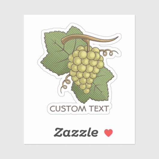 Weiße Trauben Aufkleber (Blatt)