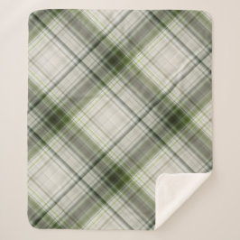 Weiße Trillien Kariert grün und weiß Sherpadecke