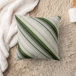 Weiße Trillien Weiß und Grün Streifen und Kariert Kissen