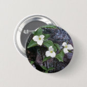 weiße Trillium-Blumen Button (Vorne & Hinten)