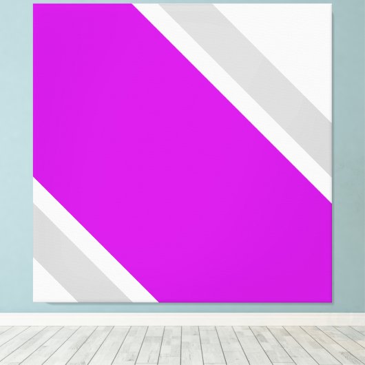 Weiße tropisch-rosa, graue Streifen Leinwanddruck (Insitu (Holzboden))