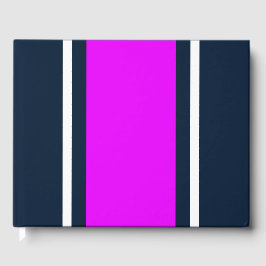 Weiße, tropisch rosa Racingstreifen auf der Marine Gästebuch