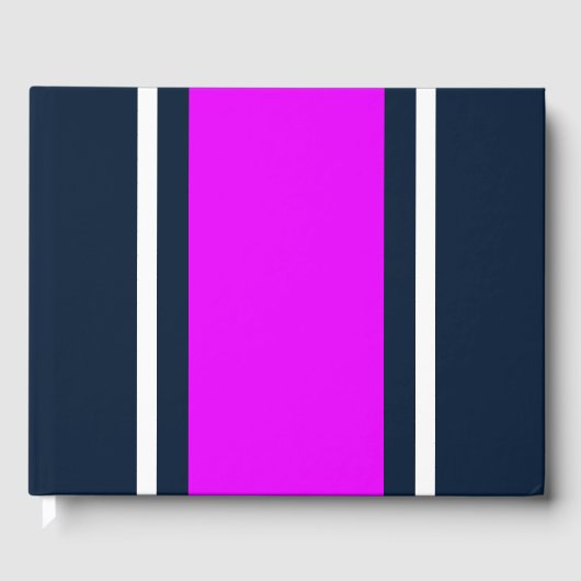Weiße, tropisch rosa Racingstreifen auf der Marine Gästebuch (Vorderseite)