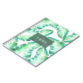 Weiße tropische Blätter aus dem Strand Chic Notizblock (Linke Seite)