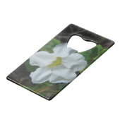 Weiße tropische Blume auf Fidschi Geldbeutel Flaschenöffner (Rückseite Schrägansicht)