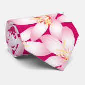 Weiße tropische Blumen in Rosa Krawatte (Gerollt)