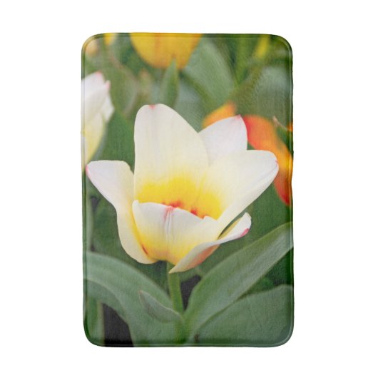 Weiße Tulip Badematte (Vorderseite Vertikal)