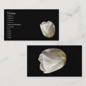 Weiße Tulip-Blume auf der schwarzen Visitenkarte (Vorne/Hinten)