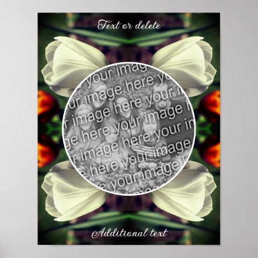 Weiße Tulip-Blume-Rahmen erstellen Ihr eigenes Fot Poster (Vorne)