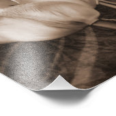 Weiße Tulip Blume Sepia Schwarzer Hintergrund Blüt Fotodruck (Ecke)