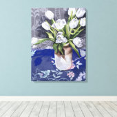 Weiße Tulips 1994 Leinwanddruck (Insitu (Holzboden))