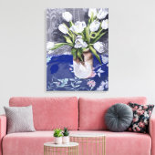 Weiße Tulips 1994 Leinwanddruck (Insitu (Wohnzimmer))