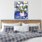 Weiße Tulips 1994 Leinwanddruck (Insitu (Schlafzimmer))