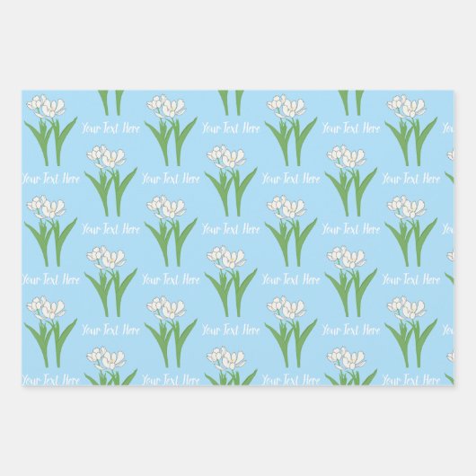 Weiße Tulissen Geschenkpapier Set (Vorderseite 3)
