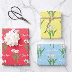 Weiße Tulissen Geschenkpapier Set