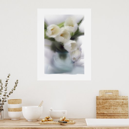 Weiße Tulissen Poster (Küche)