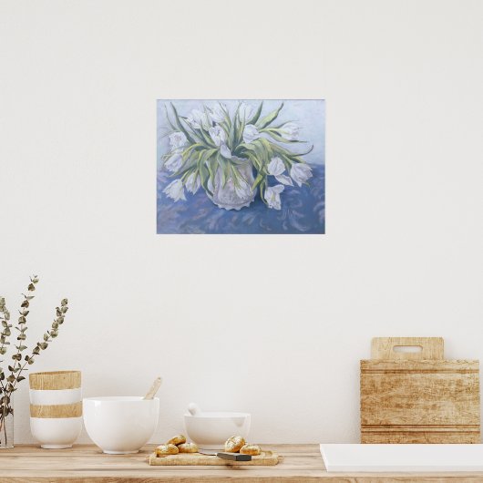 Weiße Tulissen Poster (Küche)