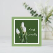 Weiße Tulpen aus elegantem Beileid, wunderschön mi Karte (Stehend Vorderseite)