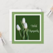 Weiße Tulpen aus elegantem Beileid, wunderschön mi Karte (Vorderseite/Rückseite Beispiel)