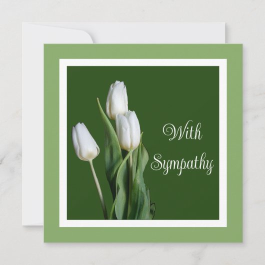 Weiße Tulpen aus elegantem Beileid, wunderschön mi Karte (Vorderseite)