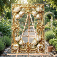 Weiße Tulpen Barocke Opulenz Gold Verzierte Hochze