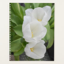 Weiße Tulpen-Blumen-Tagesplaner/Organizer