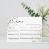 Weiße Tulpen Elegante Rezeptkarte RSVP Karte (Stehend Vorderseite)