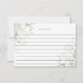 Weiße Tulpen Elegante Rezeptkarte RSVP Karte (Rückseite)
