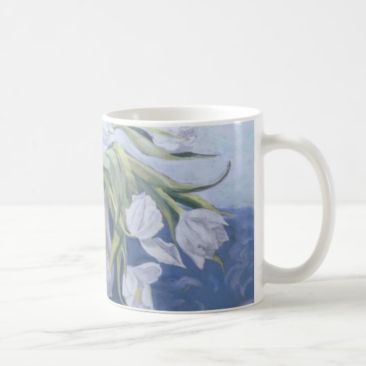 Weiße Tulpen Kaffeetasse (Rechts)