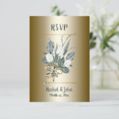 Weiße Tulpen mit Gold, Hochzeit RSVP Karte (Stehend Vorderseite)