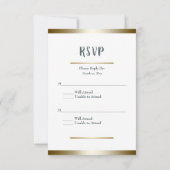 Weiße Tulpen mit Gold, Hochzeit RSVP Karte (Rückseite)