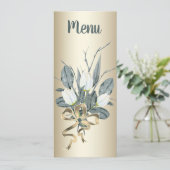 Weiße Tulpen mit Goldhochzeit Menükarte (Stehend Vorderseite)