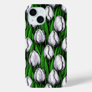 Weiße Tulpen mit grünen Blätter Case-Mate iPhone Hülle