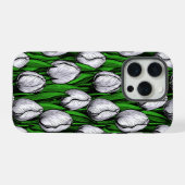 Weiße Tulpen mit grünen Blätter iPhone Hülle (Rückseite (Horizontal))