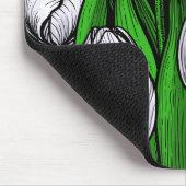 Weiße Tulpen mit grünen Blätter Mousepad (Ecke)