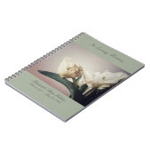 Weiße Tulpen mit grünen Markierungen Notizblock (Linke Seite)