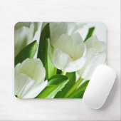 Weiße Tulpen Mousepad (Mit Mouse)