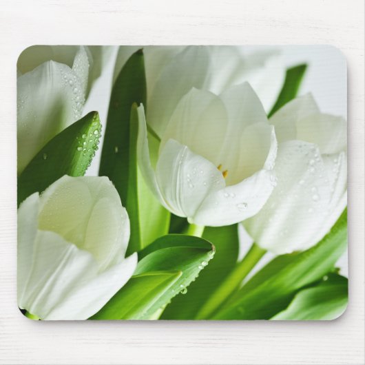 Weiße Tulpen Mousepad (Vorne)