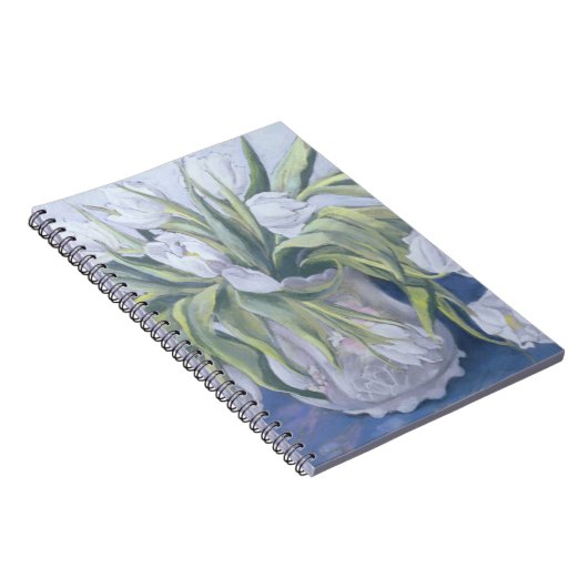 Weiße Tulpen Notizblock (Rechte Seite)