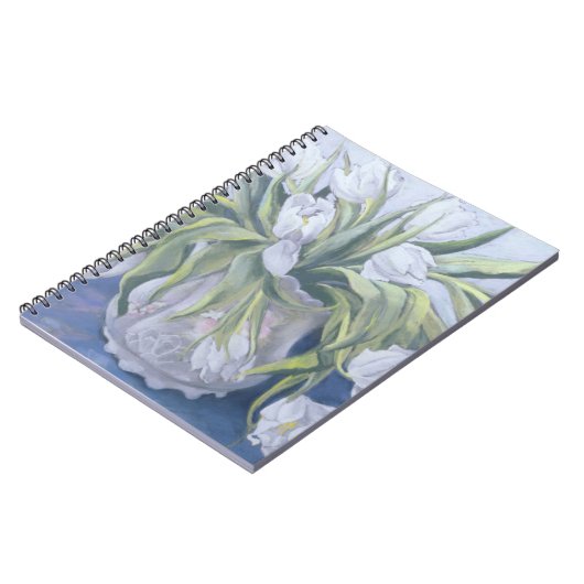 Weiße Tulpen Notizblock (Linke Seite)