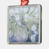 Weiße Tulpen Ornament Aus Metall (Links)