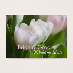 Weiße Tulpen • Save the Date Minikarte