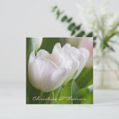 Weiße Tulpen • Save-the-Date-Postkarte Save The Date (Stehend Vorderseite)